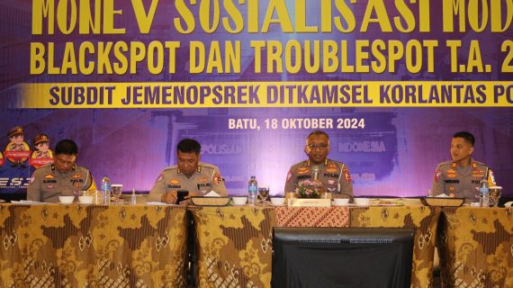 Tekan Angka Laka Lantas, Korlantas Polri dan Satlantas Polres Batu Gelar Monev Sosialisasi Modul Blackspot & Trouble Spot TA 2024