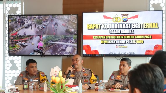 Polres Batu Gelar Rakor Eksternal Kesiapan Operasi Lilin Semeru 2024